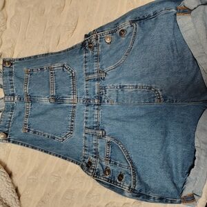 Free People Denim Short Overalls - Light Blue Like New Xs